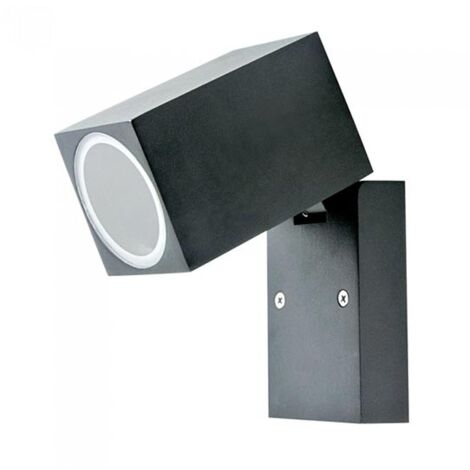V-TA VT-7611 Portalampada Wall Light alluminio satinato nero 1xGU10 ruotabile IP44 - sku 7553