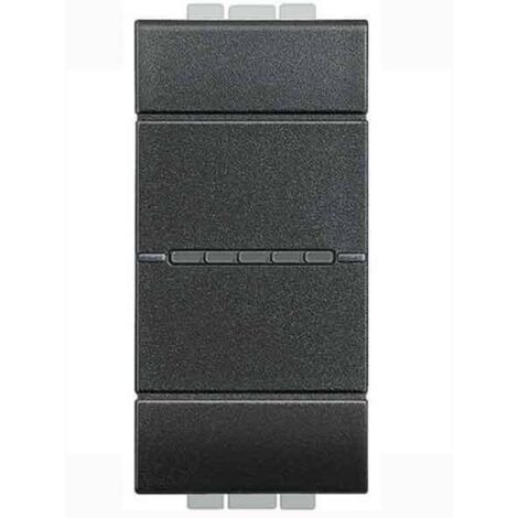 Pulsante assiale Living Light 1P NO 10A 1m antracite L4055N