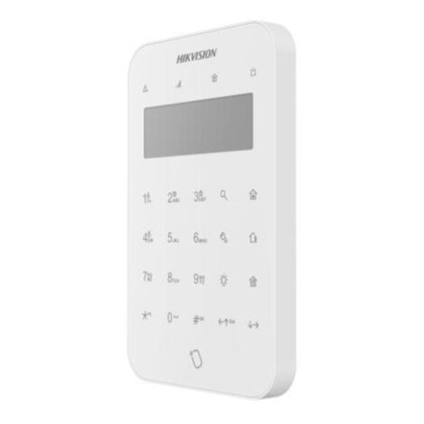 Hikvision – Tastiera LCD wireless per allarmi – Comunicazione bidirezionale 868MHz – Configurazione tramite app – Allarmi fuoco e panico – DSPK1LTWE (1/6)