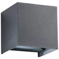 Applique Cubo biemissione LED ALFA Antracite 2X10W 1800LM CCT IP54