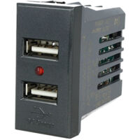 Presa Usb Modulo Caricatore 2 Porte USB 2,1A Nero Compatibile Bticino Axolute SD21760