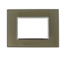 Placca Cristal 3M 4M 6M Bronzo Compatibile Bticino Axolute 3 POSTI