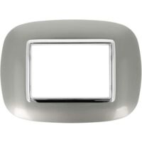 Placca Oval 503 3M Moduli Silver Compatibile con Bticino Axolute