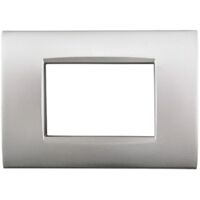 Placca 503 3 Moduli Slim Grigio Silver Compatibile Bticino Living Air SD46003-7