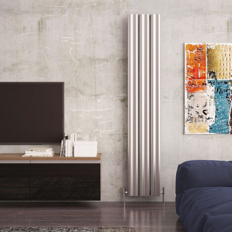 Wave Vertical Aluminium Radiator 1800x370 4500 BTUs Polished Anodised