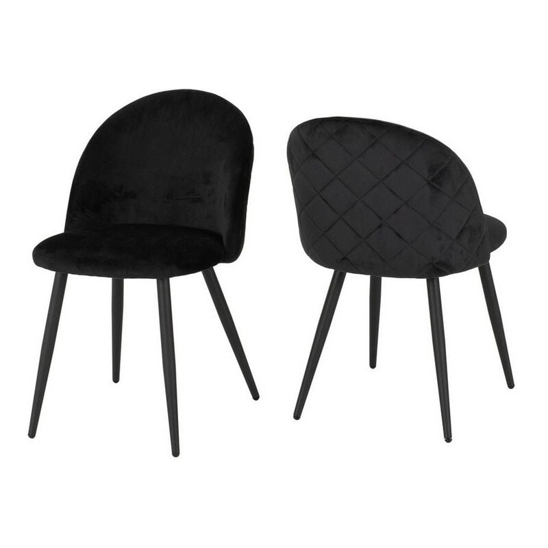 Marlow Dining Chair (Pack of 4) - L60 x W51 x H82 cm - Black Velvet