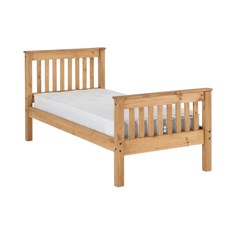 Monaco 3 Feet Bed High Foot End - L204 x W101.5 x H102.5 cm - Distressed Waxed Pine