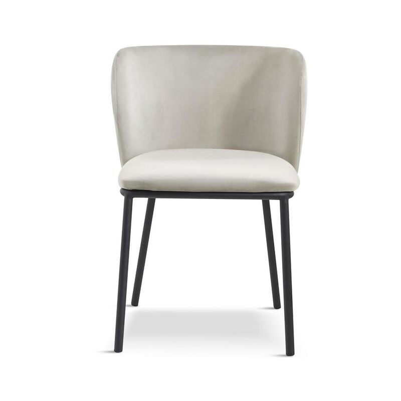 Mandy Dining Chair - Crib 5 (Pack of 2) - Velvet - L48 x W46.2 x H75.5 cm - Light Grey