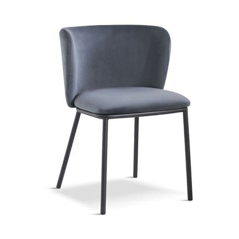 Mandy Dining Chair - Crib 5 (Pack of 2) - Velvet - L48 x W46.2 x H75.5 cm - Dark Grey