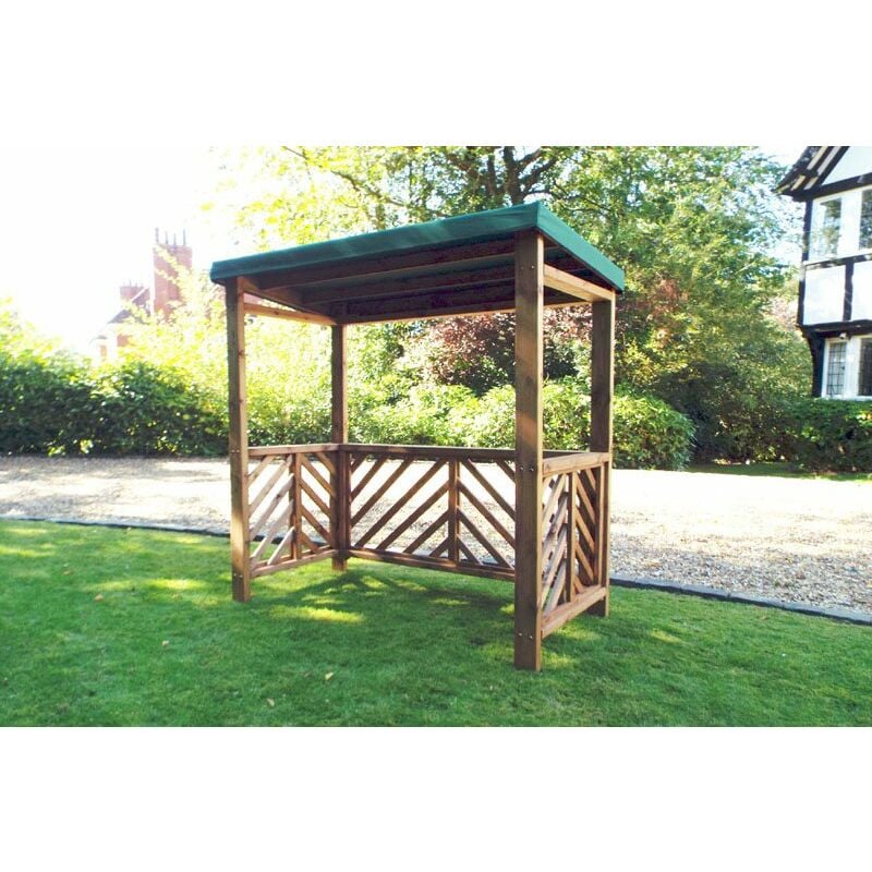 Dorchester BBQ Shelter (Green Roof Cover) - W170 x D100 x H196 - Fully Assembled - Green