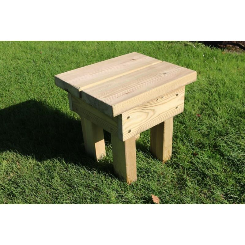 Pressure Treated Footstool Outdoor Garden Furniture Foot Rest Timber L30 x W30 x H30 cm