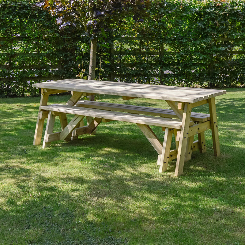 Oakham 6ft Picnic Table and Bench Set L183 x W91 x H72 cm Light Green