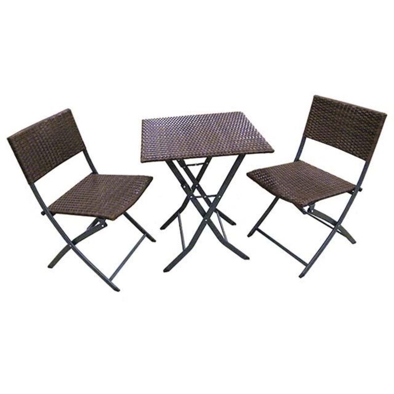Nevada Folding Bistro Set H60 x W60 x L72 cm Brown
