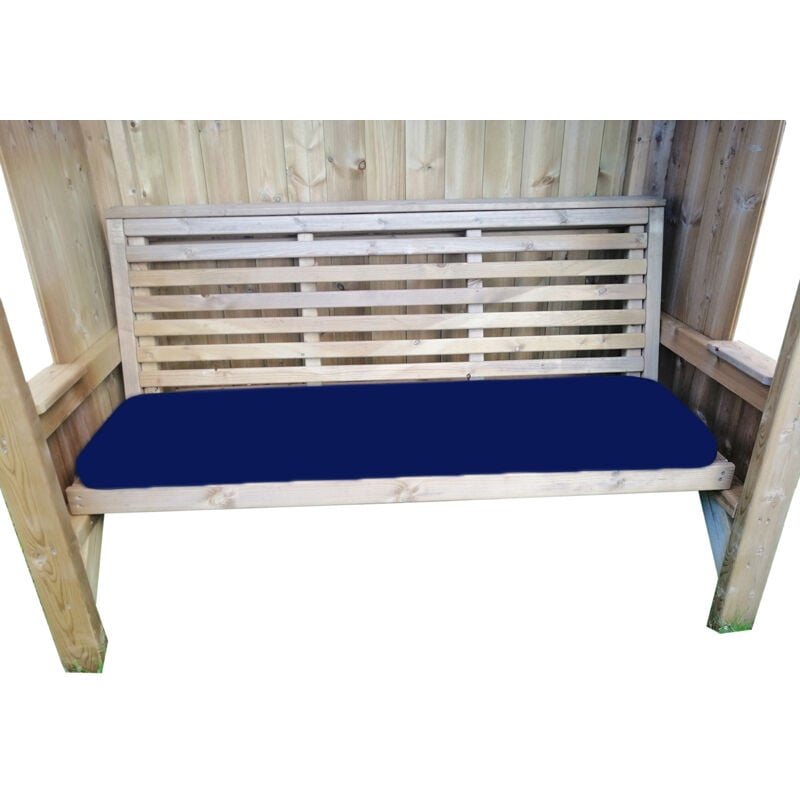Luxury Piped Waterproof Seat Pads - Triple Navy Cushion - Outdoor Cushion for Garden Furniture