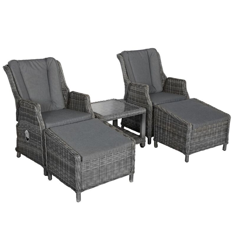Paris 2 Seater High Back Recliner Comfort Set with Cushions H45 x W60