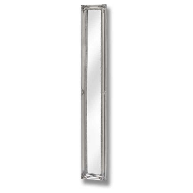 Baroque Slimline Full Length Mirror Glass/Wood L3 x W19 x H135 cm Antique Silver