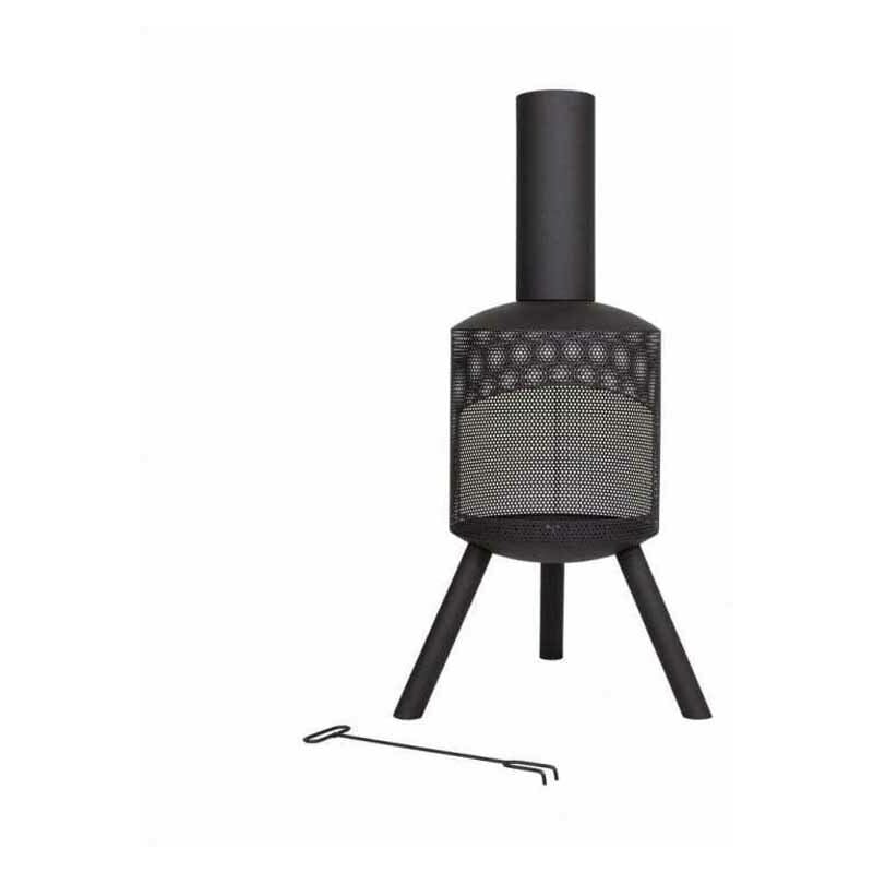 Santana Fireplace - Steel - L58 x W58 x H115 cm - Black