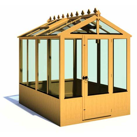 Holkham 6 x 8 Greenhouse - Timber - L238 x W179 x H237.3 cm