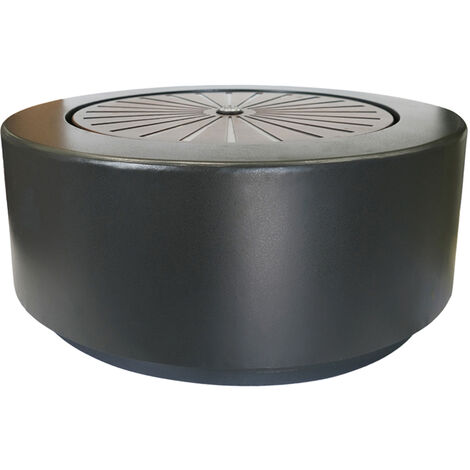 Solis Large Water Feature with Light Display - Metal - L70 x W70 x H30 cm - Charcoal/Aged Copper