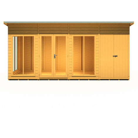 Lela 16x6 Summerhouse including Storage - L185.8 x W476 x H228.4 cm