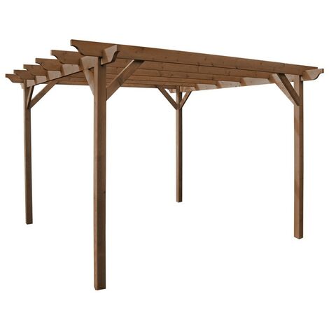 Garden Pergola - Wood - L240 x W300 x H270 cm - Rustic Brown