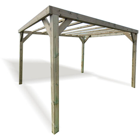 Heavy Duty Garden Pergola - L240 x W240 x H230 cm - Minimal Assembly Required