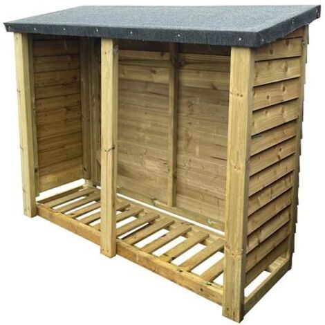Felted Heavy Duty Log Store - Timber - L67 x W120 x H180 cm - Minimal Assembly Required