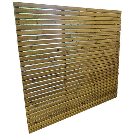 Contemporary Fence Panels - Pressure Treated Redwood - L5 x W180 x H180 cm - Fully Assembled