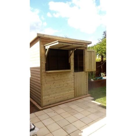 Wooden Garden 2.4M X 1.8M Pent Bar (1/5)
