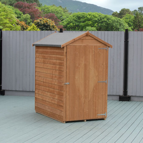 Overlap 3 x 5 Feet Single Door Value Dip Treated Shed - OSB - L161.8 x W99 x H183.4 cm