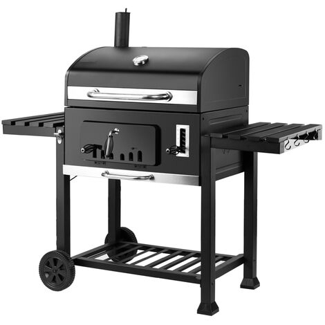 Callow XXL Charcoal BBQ Grill - Steel - L145 x W120 x H68 cm - Black