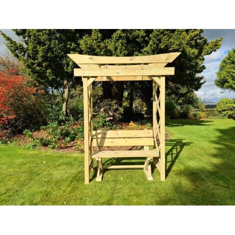 Tokyo 4ft Wooden Arch with Ashcombe Bench - L60 x W180 x H222 cm