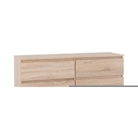Malvern 6 Drawer Chest - L40 x W121.5 x H77 cm - Sonoma Oak Effect