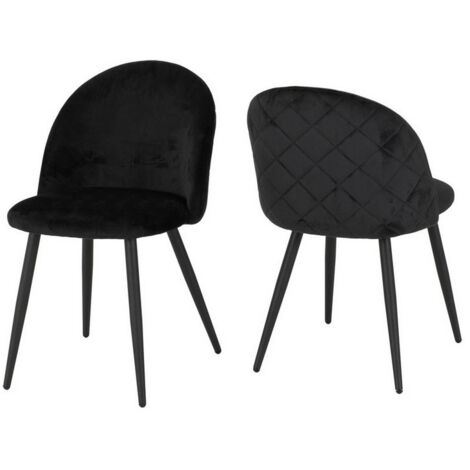 Marlow Dining Chair (Pack of 4) - L60 x W51 x H82 cm - Black Velvet