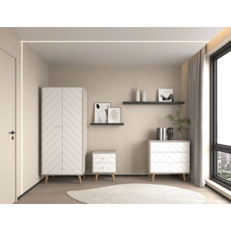 Dixie Trio - L47 x W80 x H182.5 cm - Dusty Grey/White (1/5)