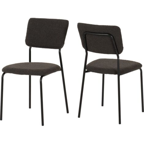 Sheldon Dining Chair (Pack of 4) - L53 x W45 x H84.5 cm - Grey Boucle Fabric (1/5)