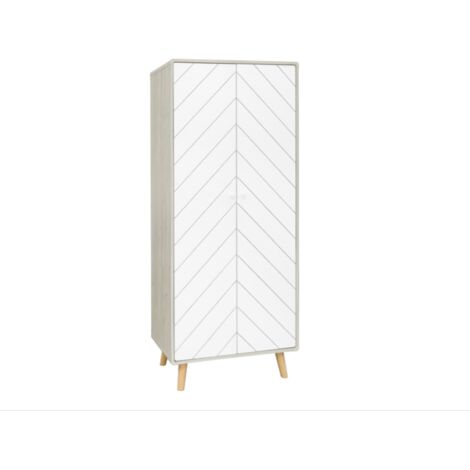 Dixie 2 Door Wardrobe - L47 x W78 x H182.5 cm - Dusty Grey/White (1/5)