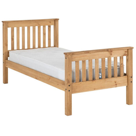 Monaco 3 Feet Bed High Foot End - L204 x W101.5 x H102.5 cm - Distressed Waxed Pine