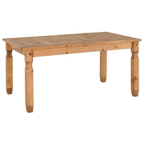 Corona Extending Dining Table - L90 x W200 x H75.5 cm - Distressed Waxed Pine