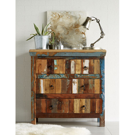 Coastal 4 Drawer Chest - Wood - L40 x W90 x H90 cm (1/4)