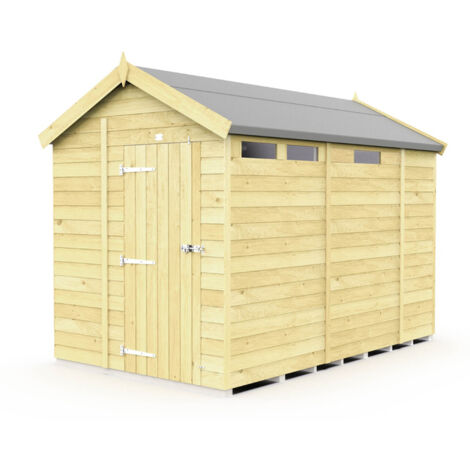 7 x 9 Feet Apex Security Shed - Single Door - Wood - L272 x W214 x H217 cm