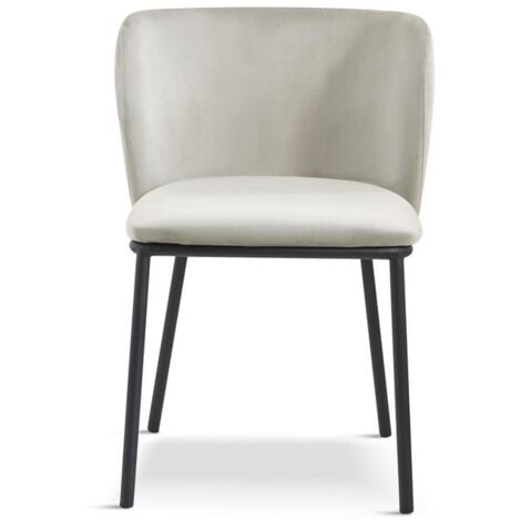 Mandy Dining Chair - Crib 5 (Pack of 2) - Velvet - L48 x W46.2 x H75.5 cm - Light Grey