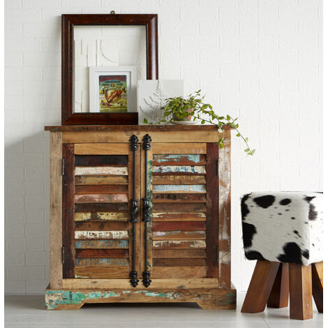 Coastal 2 Door Sideboard - Wood - L40 x W78 x H75 cm (1/4)