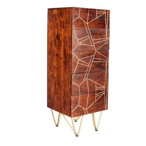 Tall Chest of drawers Dallas Dark Mango (1/5)