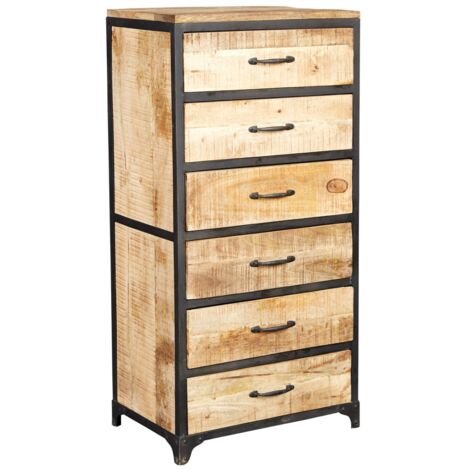 Upcycled Industrial Vintage Mintis Tall Chest of Drawers (1/5)