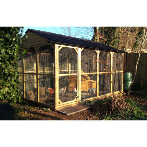 All Cooped Up Poultry/Pet run - 9 x 6 x 6 ft Onduline apex roof - 1/2" x 1/2" 19 gauge, galvanised wire mesh