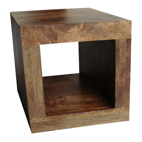 Dakota 1 Hole Display Unit - Mango Wood - L35 x W44 x H44 cm - Dark Finish