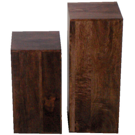 Dakota Lamp (Set of 2) Large - Mango Wood - L24 x W24 x H60 cm - Dark Finish