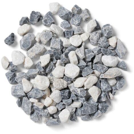 Arctic Mist Bulk Bag 850 kg Premium Chippings - 16-32 mm Cool Grey and Icy White Gravel - L100 x W100 x H80 cm