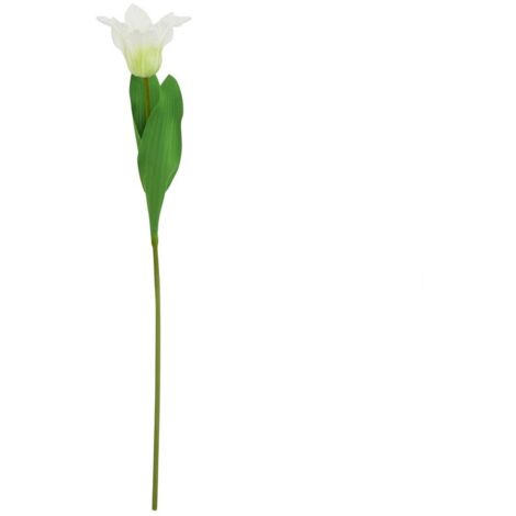 The Natural Garden Collection Parrot Tulip - Artificial Flower (Single Stem) - Plastic - L9 x W9 x H67 cm - White